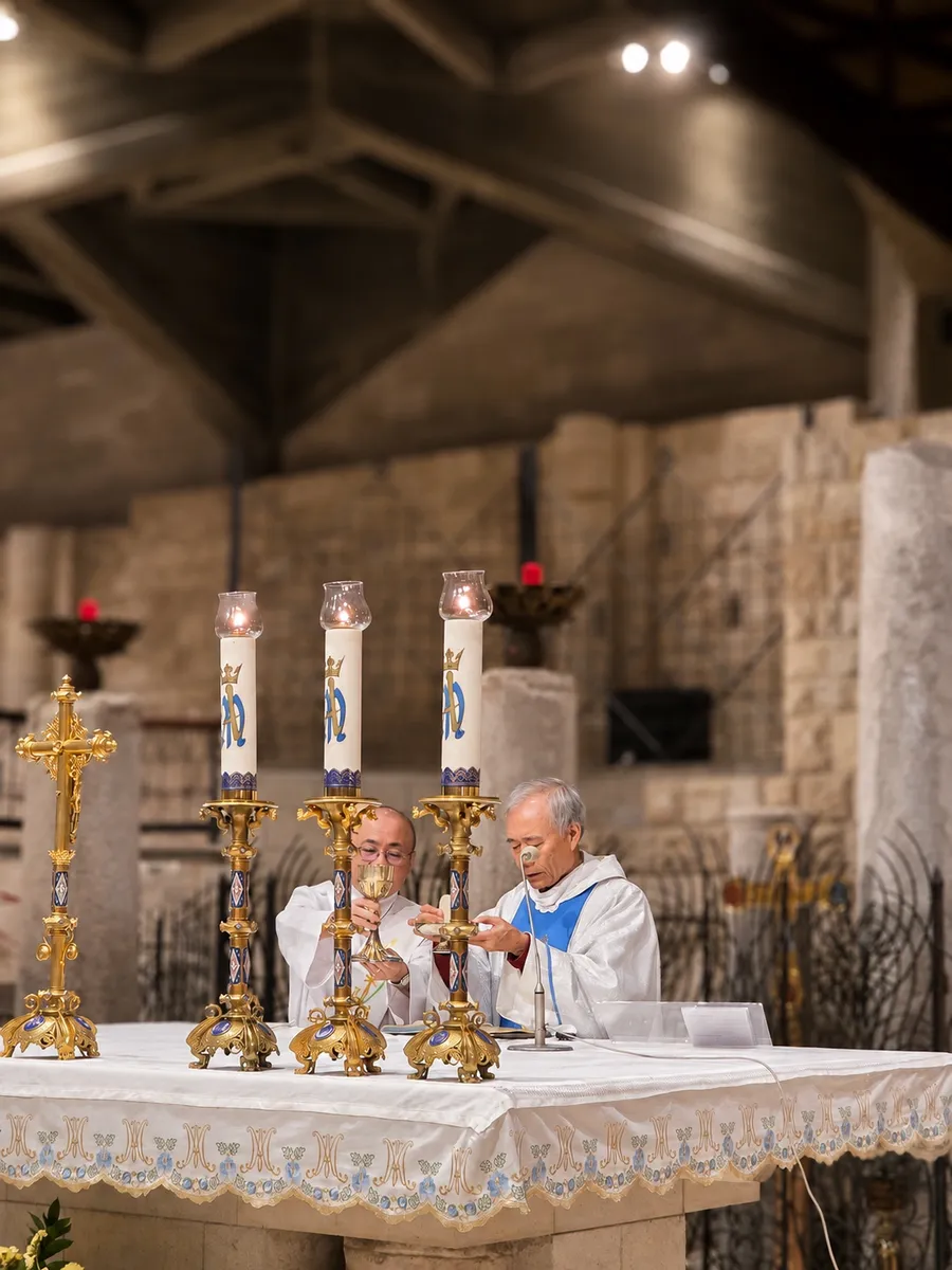 Dcn. Dr. Minh Nguyen serving at the altar during Mass, reflecting his calling as a permanent deacon