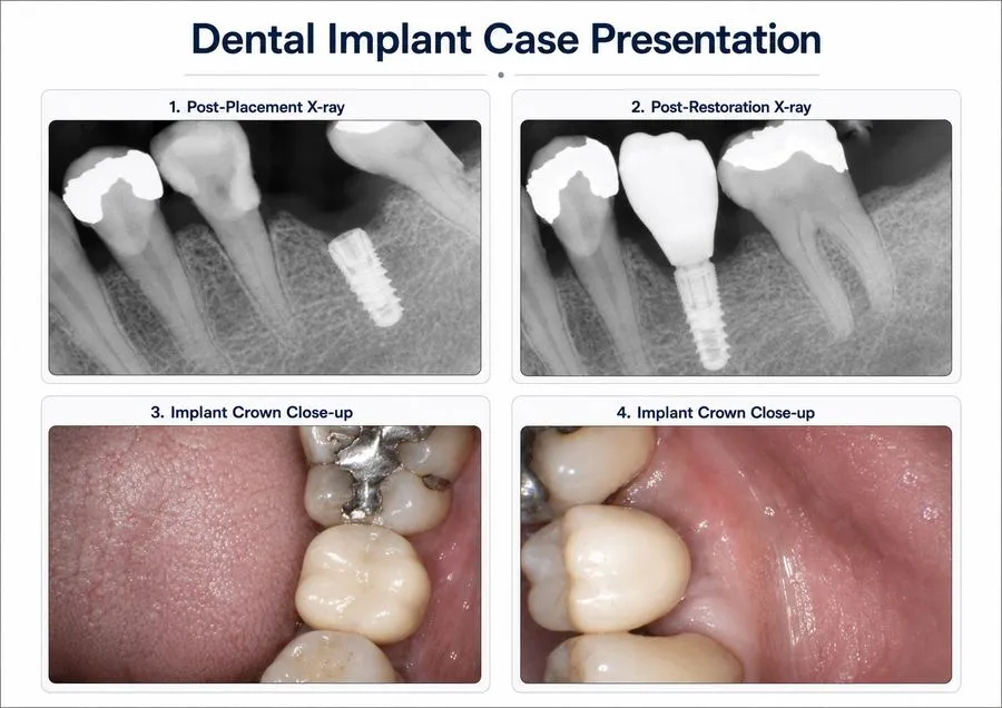 Before and after: Single Tooth Implant — SoftDental Houston, real patient case with signed consent